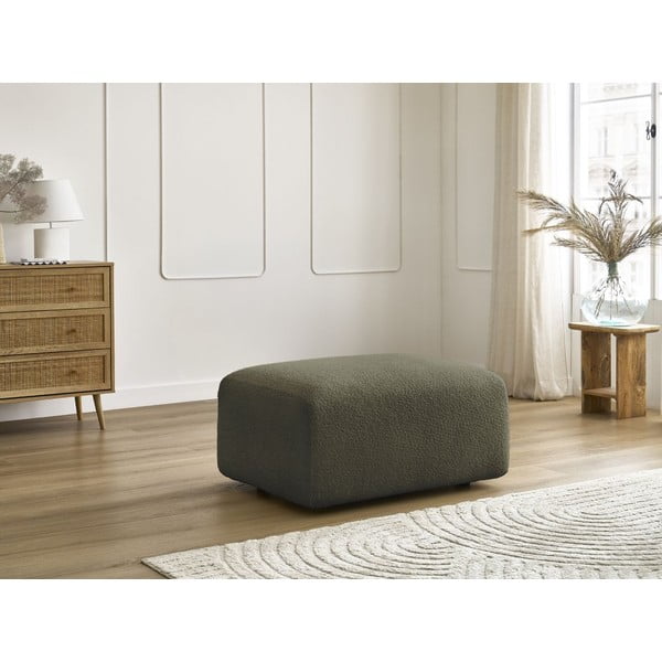 Taburet verde cu tapițerie din țesătură bouclé Tina – Bobochic Paris-image-4