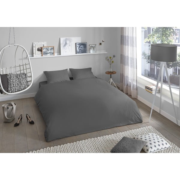 Lenjerie de pat din bumbac Good Morning Universal, 200 x 220 cm, gri-image-1