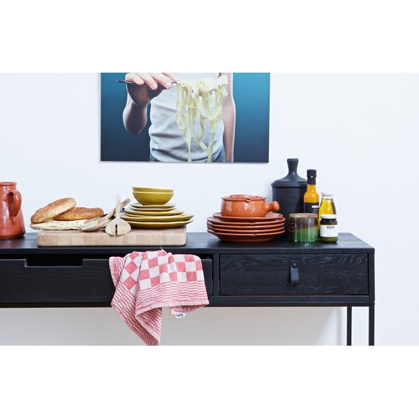 Masă tip consolă din lemn de stejar WOOOD Silas, negru-image-1