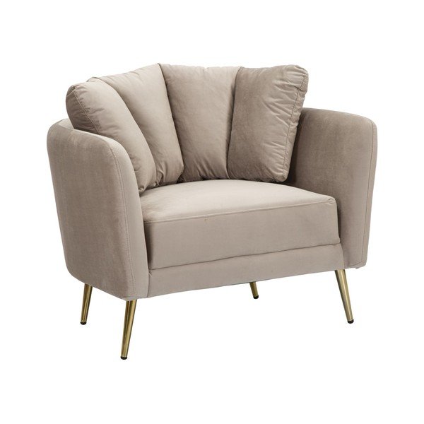 Fotoliu taupe cu tapițerie din catifea Kiev – Mauro Ferretti