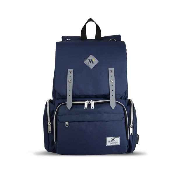 Rucsac maternitate cu port USB My Valice MOTHER STAR Baby Care Backpack, albastru închis-image-3