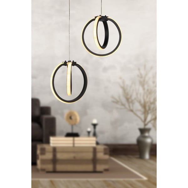 Lustră neagră LED din metal ø 20 cm Sezen – Squid Lighting-image-1