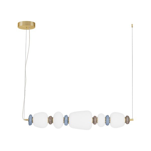 Lustră albă/aurie LED cu intensitate reglabilă din metal cu abajur din porțelan/cu abajur din sticlă Palo – Nova Luce
