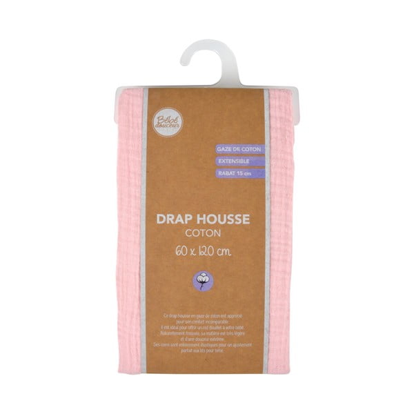 Cearceaf pentru copii din muselină pentru pătuț cu elastic 60x120 cm – Bébé Douceur-image-3