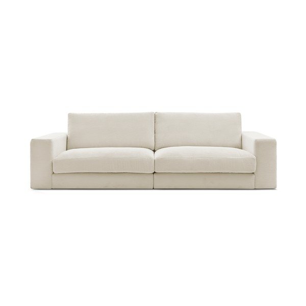 Canapea bej cu tapițerie din catifea reiată  274 cm Leonard – Bobochic Paris