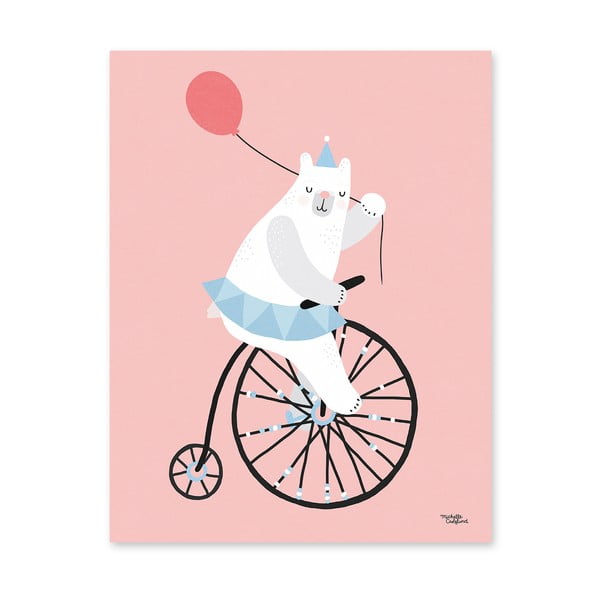 Poster Michelle Carlslund Cycling Bear, 30 x 40 cm