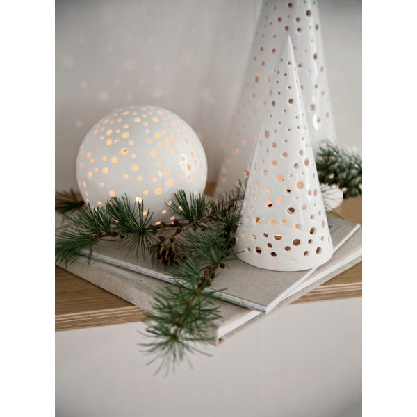 Sfeșnic de Crăciun din bone china Kähler Design Nobili, înălțime 19 cm, alb-image-1