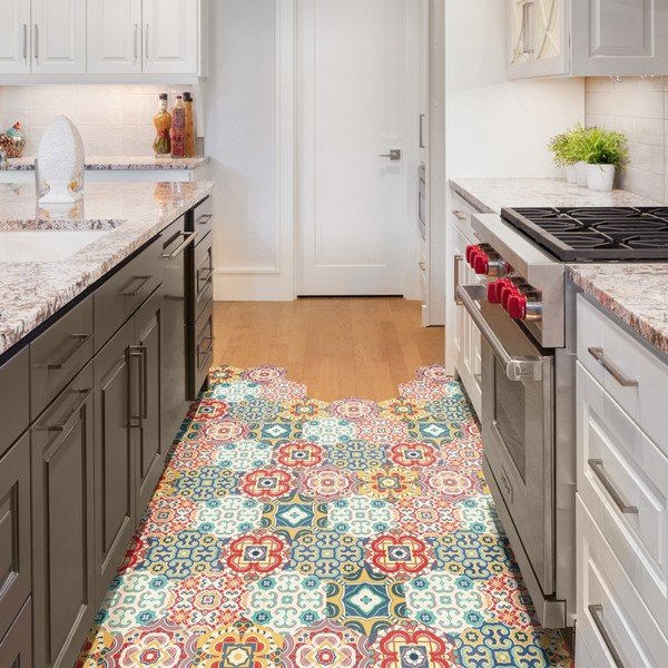 Set 10 autocolante de podea Ambiance Hexagons Lorena, 40 x 90 cm-image-1