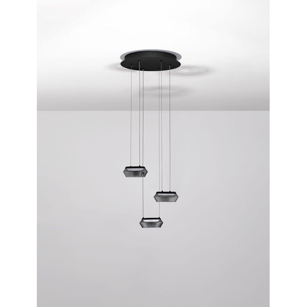 Lustră negru-mat LED cu intensitate reglabilă din sticlă ø 35 cm Jailyn – Nova Luce-image-3