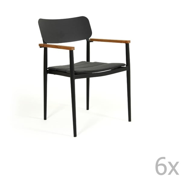 Set 6 scaune de grădină Brafab Domingo, înălțime 83 cm, negru