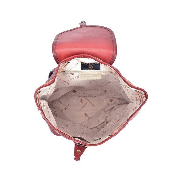 Rucsac din piele Sofia Cardoni Cindy, roșu-image-3