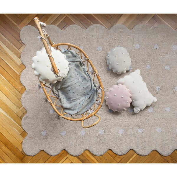 Covor pentru copii bej lavabil/țesut manual din bumbac 120x160 cm Biscuit Beige – Lorena Canals-image-1