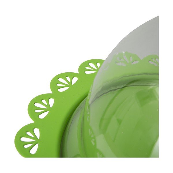 Platou cu picior și capac sticlă Mauro Ferretti, verde, ø 27 cm-image-1