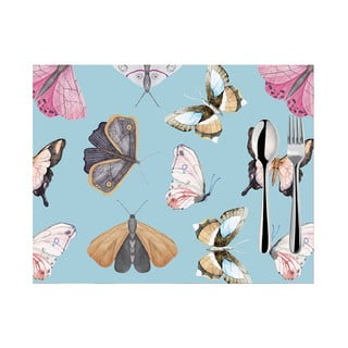 Set 2 suporturi pentru farfurii Mike & Co. NEW YORK Butterflies, 33 x 45 cm, albastru