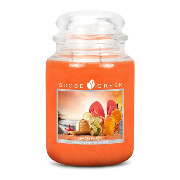 Lumânare parfumată în recipient de sticlă Goose Creek Petrecere la plajă, 150 ore de ardere