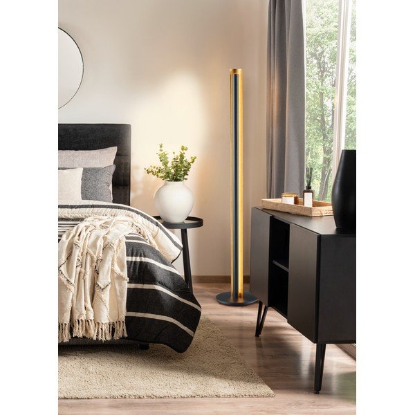 Lampadar negru LED cu intensitate reglabilă (înălțime 142,5 cm) Texel – Trio-image-1