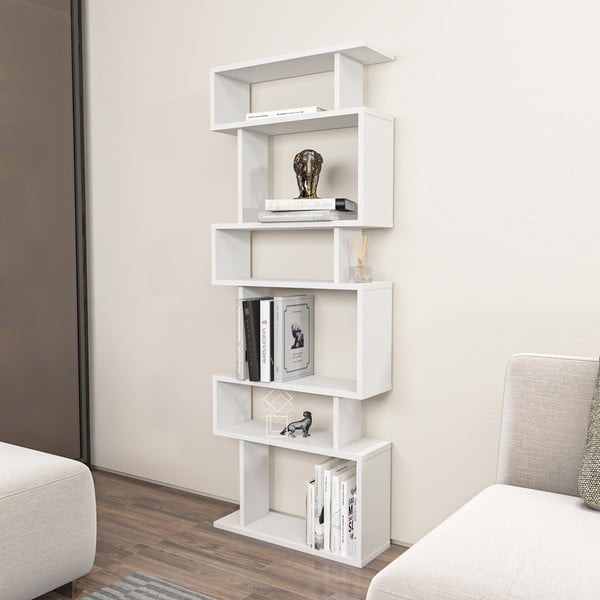 Bibliotecă albă 60x160 cm Bates – Kalune Design-image-4