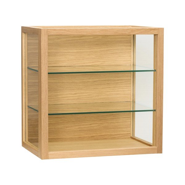 Vitrină în culoare naturală cu aspect de lemn de stejar suspendată 40x40x27 cm Poetic – Hübsch