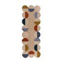 Covor tip traversă bej țesut manual din lână 80x230 cm Mia Scallop Frame – Flair Rugs