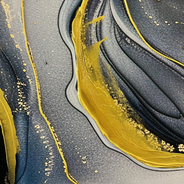 Tablou cu detalii pictate manual 70x100 cm Sky – Styler-image-2