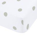Cearceaf alb-verde din flanelă cu elastic 135x190 cm Polka Dot – Catherine Lansfield
