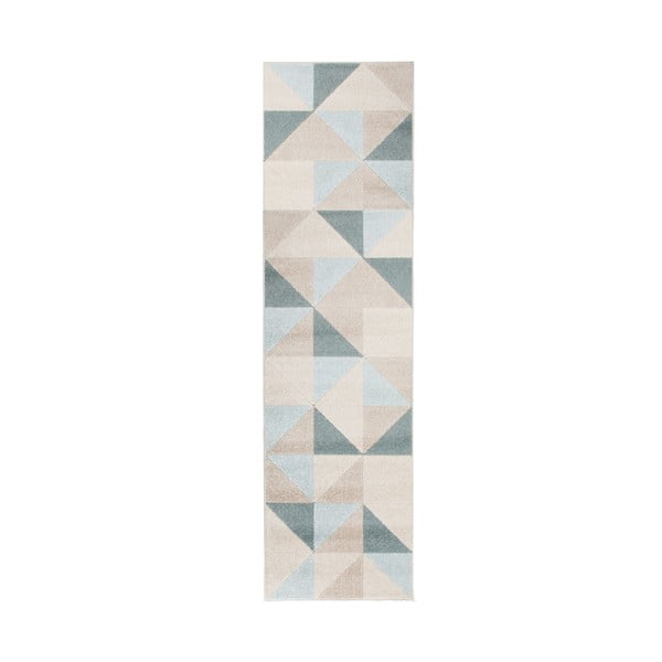 Covor Flair Rugs Urban Triangle, 60 x 220 cm, bej - albastru