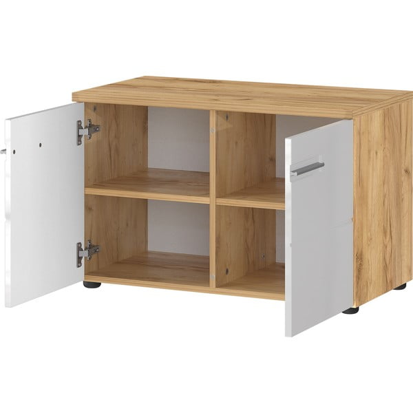 Pantofar cu bancă  alb / cu aspect de lemn de stejar Aledo – Germania-image-3