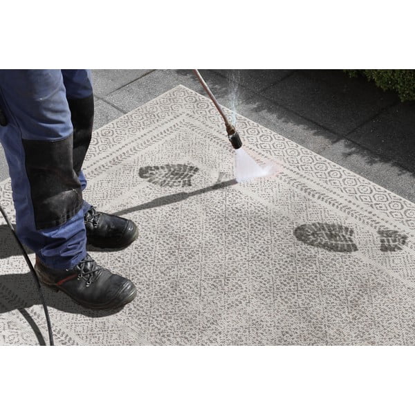 Covor lung pentru exterior Ragami Berlin, 80x250 cm, gri - alb-image-1