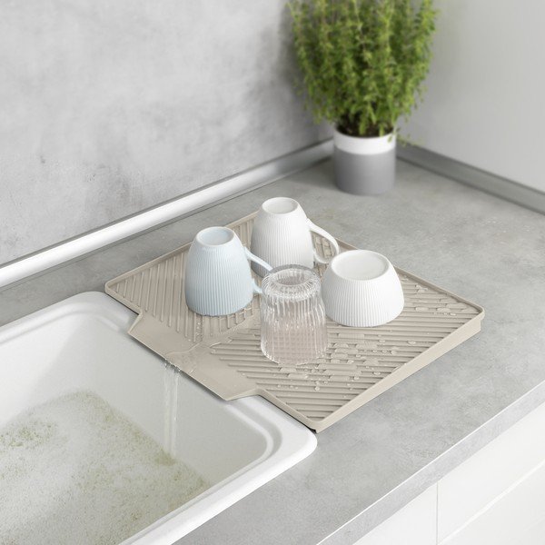 Scurgător de vase bej din plastic 34x40 cm Nelia – Wenko-image-1