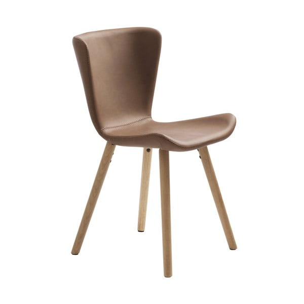 Scaun de dining maro coniac din imitație de piele Teslin – Unique Furniture