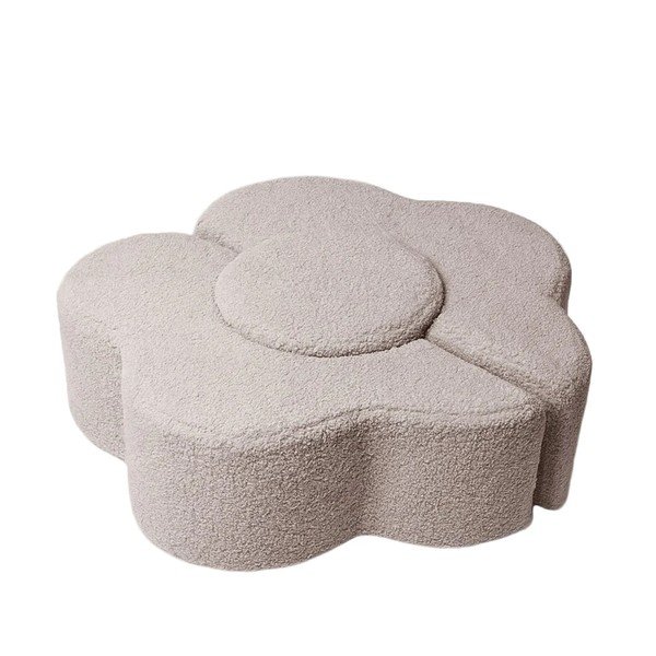 Teren de joacă din spumă gri deschis 3 buc. din material bouclé înălțime 27 cm 88x90 cm – Meowbaby-image-2