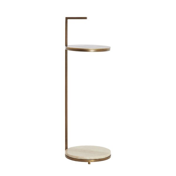 Măsuță auxiliară rotundă cu blat din marmură ø 26 cm Leda – Light & Living
