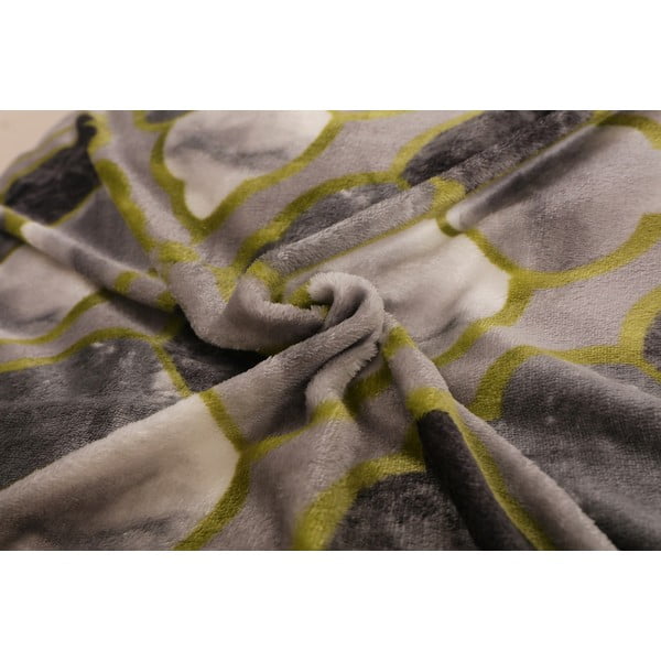 Lenjerie de pat verde-gri din micropluș pentru pat de o persoană 140x200 cm – My House-image-1