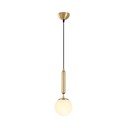 Lustră albă/alămie cu abajur din sticlă ø 15 cm King – Opviq lights