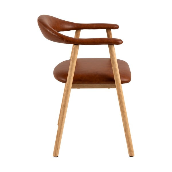 Scaune de dining maro coniac/în culoare naturală 2 buc. din imitație de piele Addi – Actona-image-3