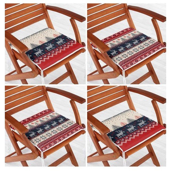 Perne de scaun 4 buc. 40x40 cm  cu model de Crăciun Christmas Sweater – Mila Home