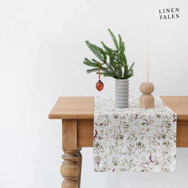 Napron de masă din in 40x200 cm  cu model de Crăciun – Linen Tales