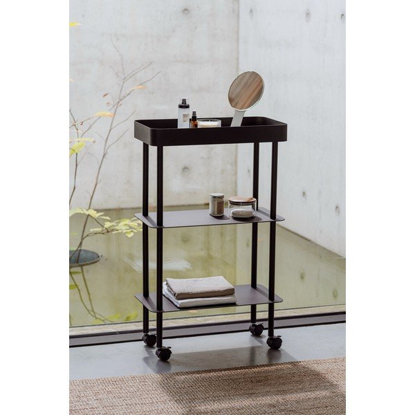 Etajeră pe roți bej din metal 60x97x30 cm Nolle – noo.ma-image-1