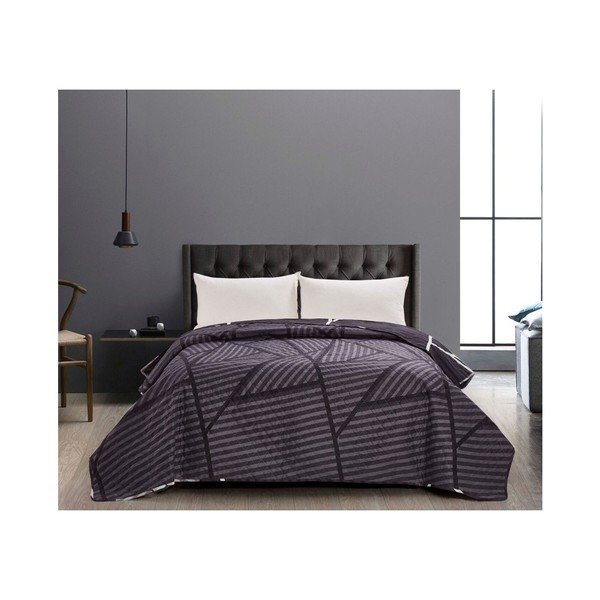 Cuvertură reversibilă DecoKing Catmint, 170 x 270 cm, negru-image-1