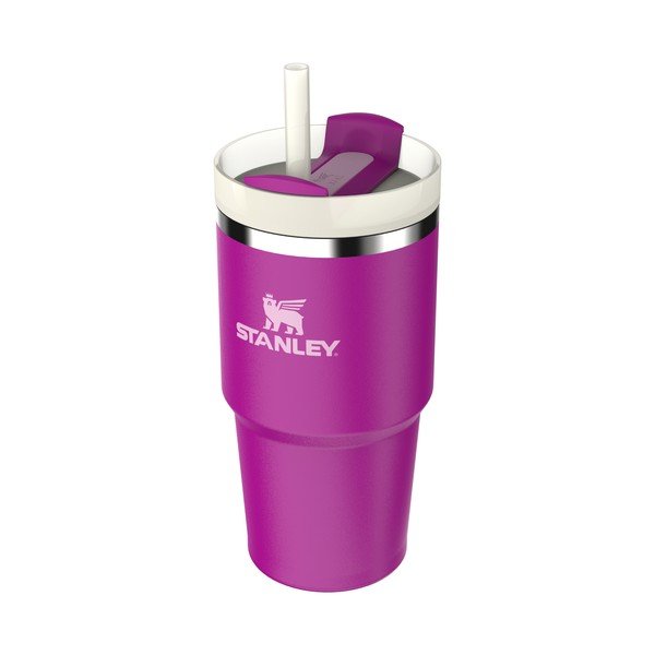 Termos roz cu pai din oțel inoxidabil 600 ml Quencher H2.0 FlowState Tumbler Violet Blossom – Stanley-image-1