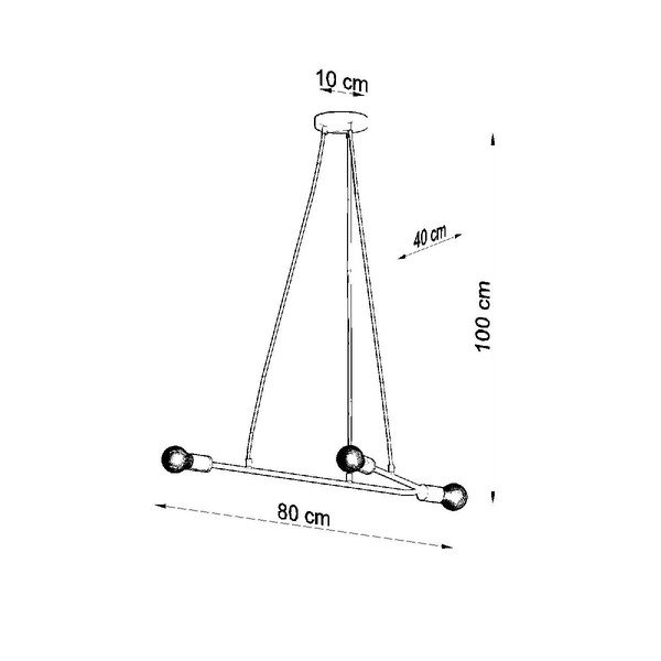 Lustră neagră 80x40 cm Latomia - Sollux-image-3