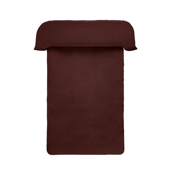 Lenjerie de pat maro închis din muselină pentru pat de o persoană 140x200 cm Amilia – Jotex