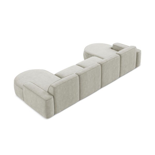 Colțar crem cu tapițerie din chenille (în formă de "U") Omao – Makamii-image-3