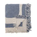 Pătură albastră/bej din bumbac reciclat 130x160 cm Ethan – Bloomingville