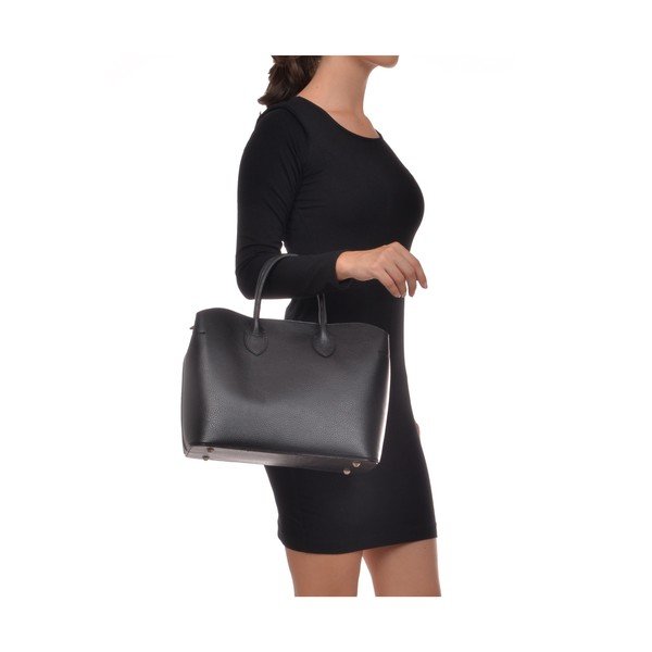 Geantă din piele cu 3 buzunare Isabella Rhea, negru-image-2