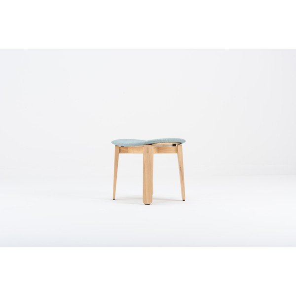 Taburet din lemn de stejar Gazzda Nora, albastru-image-1