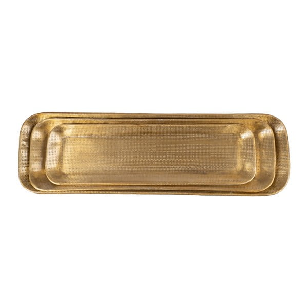 Tăvi decorative 3 buc. din metal 14x48 cm Grau – Ixia