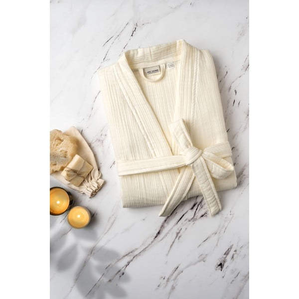 Halat crem L/XL din muselină Kimono – Foutastic-image-3