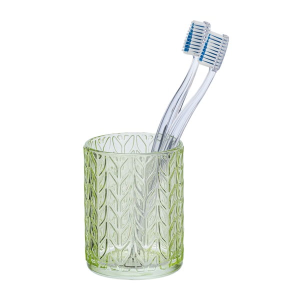 Suport sticlă pentru periuțe de dinți Wenko Vetro, verde-image-1