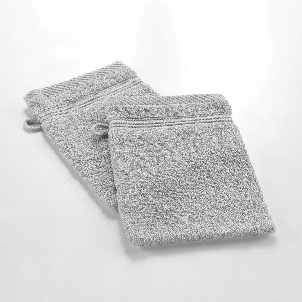 Prosopel de spălat pe corp gri deschis din bumbac 15x21 cm Tendresse – douceur d\'intérieur